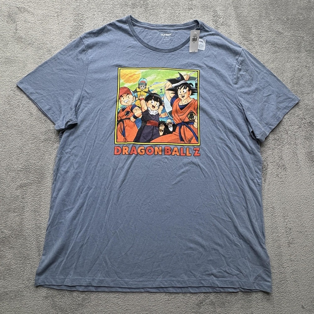 Dragon Ball Z Shirt Mens 2XL Blue Old Navy Anime Graphic Tee T-Shirt Cartoon